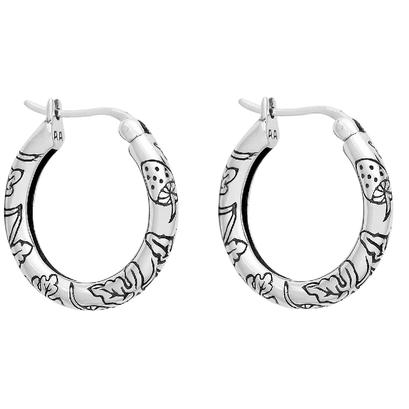 Glossy silver earrings-FALL - Sterling Silver Hoops