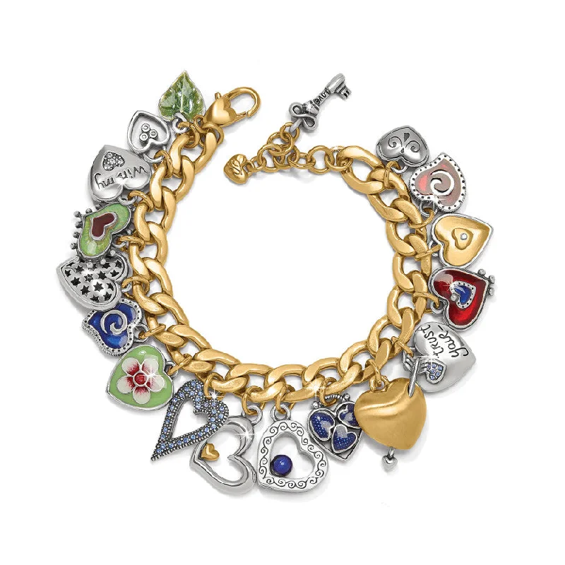 Pure link bangles-One Heart Color Charm Bracelet