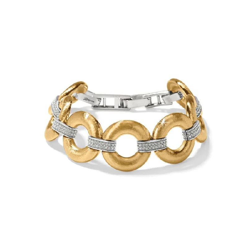 Swirl shape bangles-Meridian Geo Round Link Bracelet