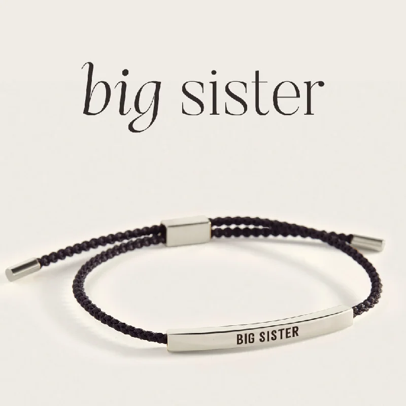 Polished word bangles-Big Sister Inspire Bracelet