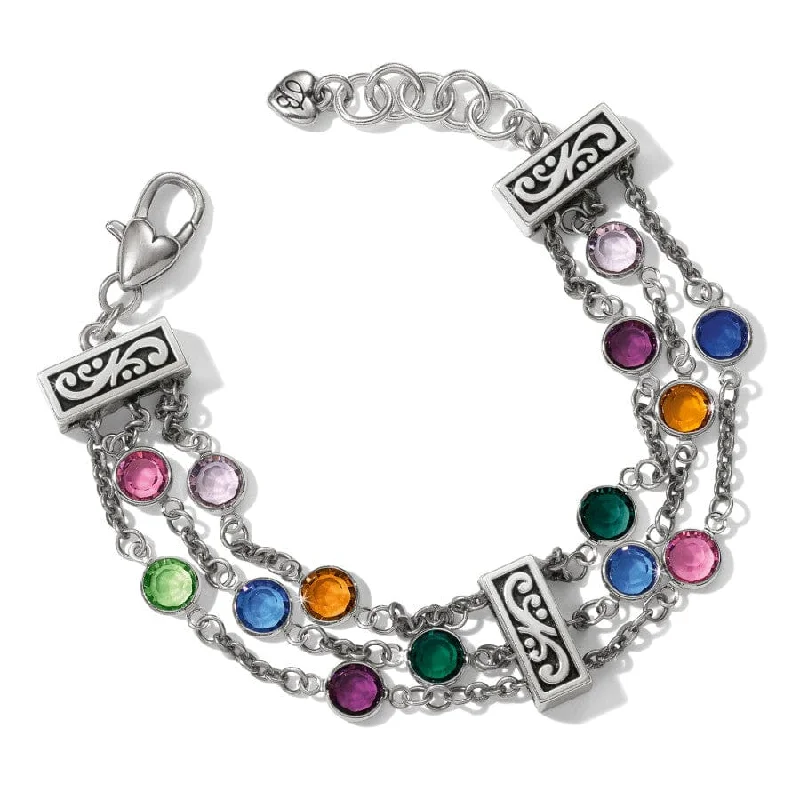 Bold gem bangles-Elora Gems Tri Strand Bracelet