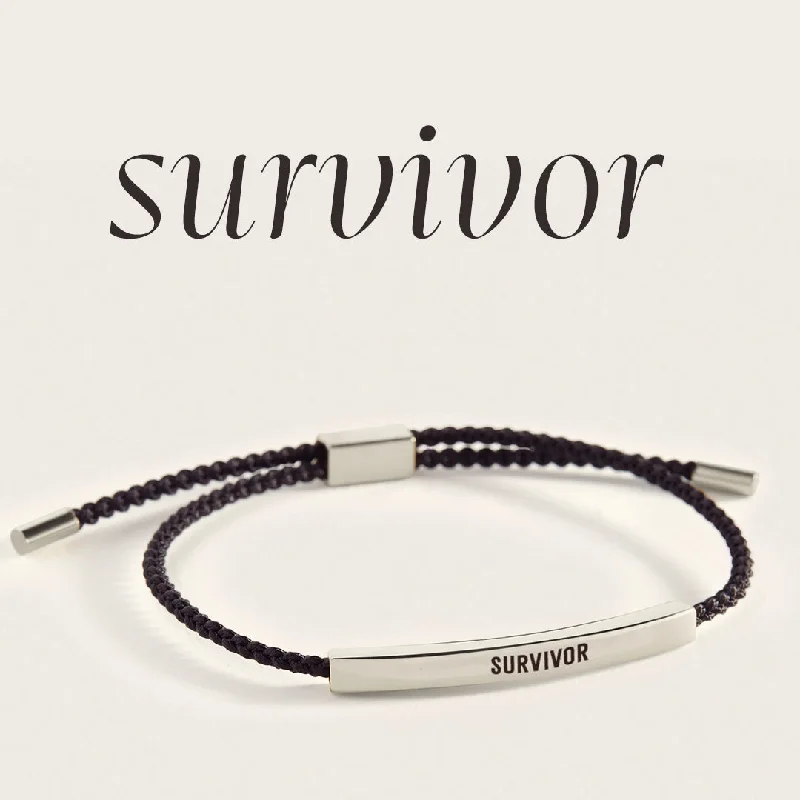 Lustrous silver bangles-Survivor Inspire Bracelet