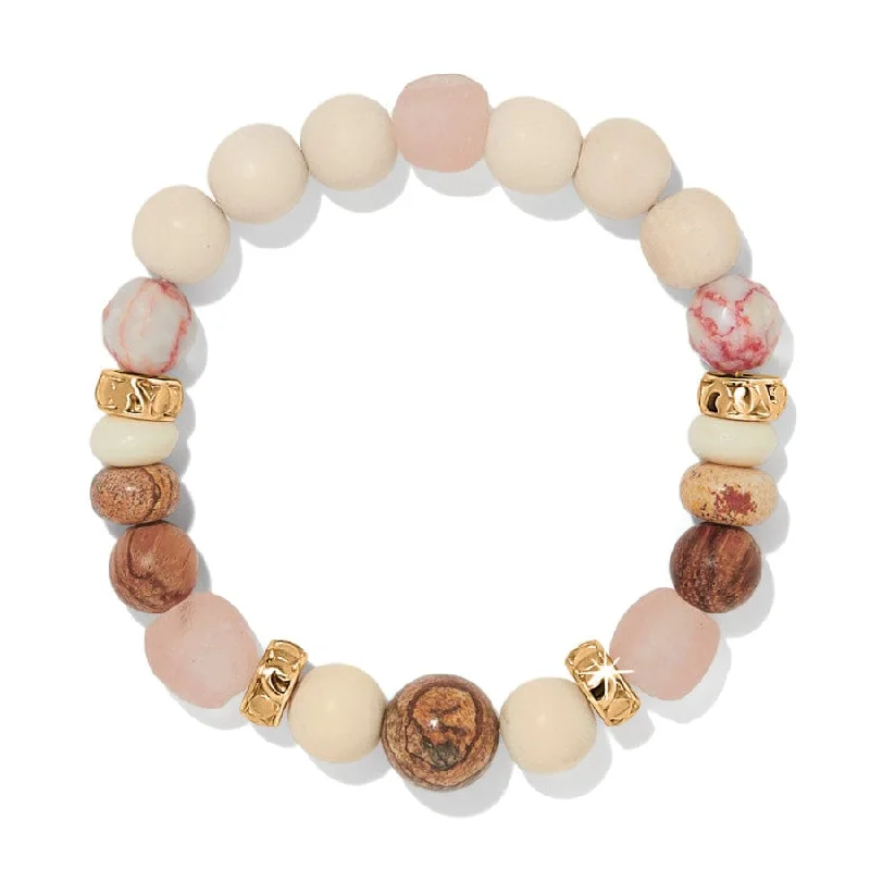 Agate bead bangles-Contempo Playa Rosa Stretch Bracelet