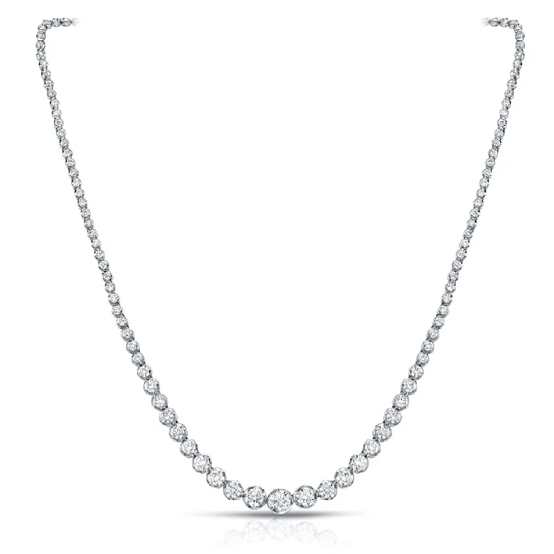 Drape-style necklaces-Auriya 13 carat TDW Graduating Diamond Riviera Tennis Necklace 18k White Gold (H-I, VS1-VS2)