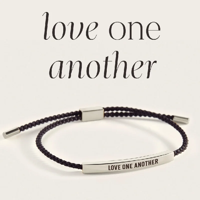 Lustrous silver bangles-Love One Another Inspire Bracelet