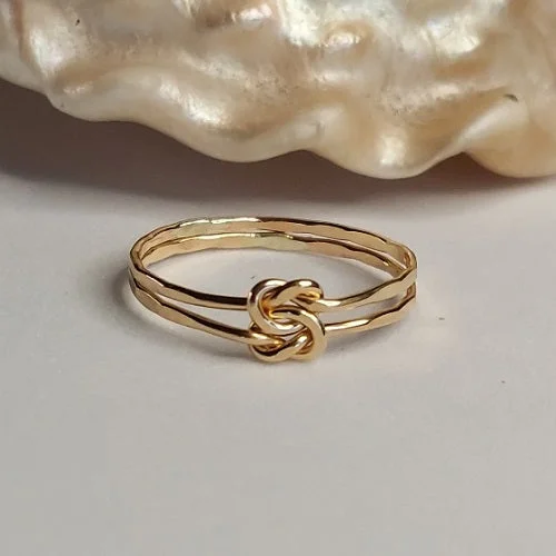 Deco design engagement rings-Love Knot Ring - 14K Gold-fill