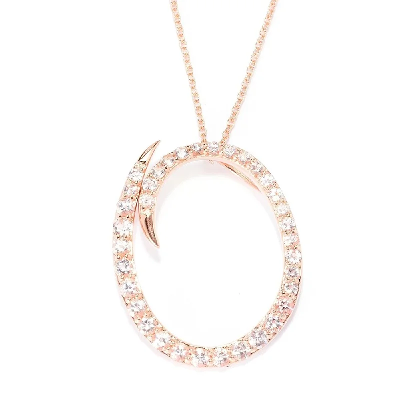 Chic art necklaces-18k Rose Gold over Sterling Silver Round Morganite Initial O Necklace