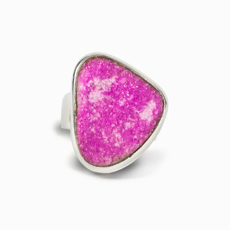 Cobaltian Calcite Druzy Ring