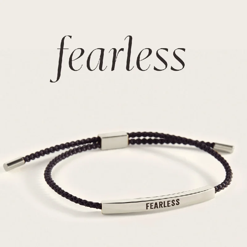 Alloy metal bangles-Fearless Inspire Bracelet