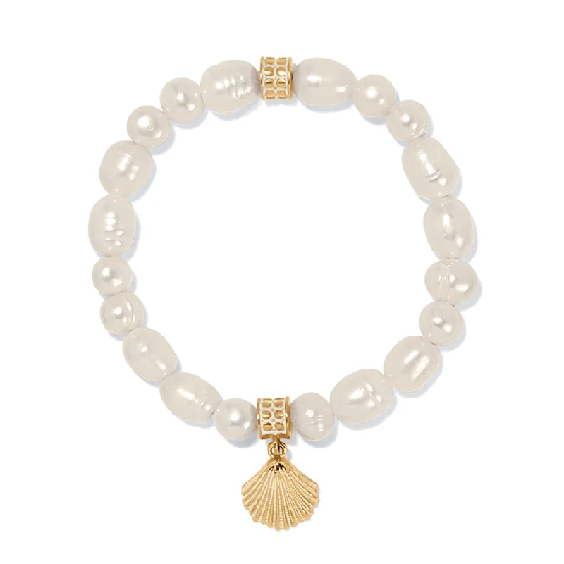 Open frame bangles-Sunset Cove Pearl Stretch Bracelet