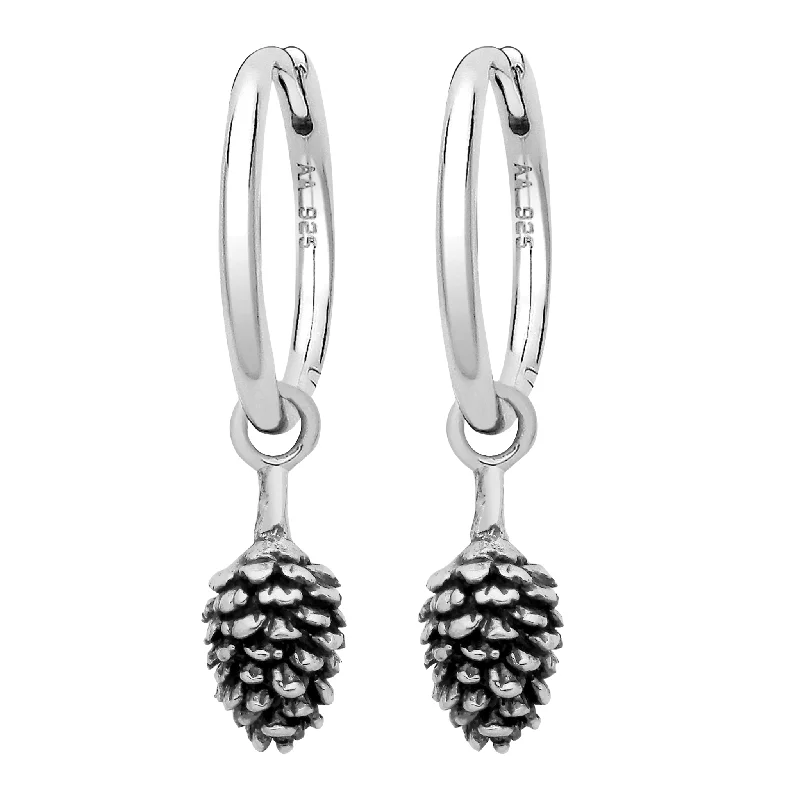 Pure gem earrings-FOREST FIR - Sterling Silver Hoops