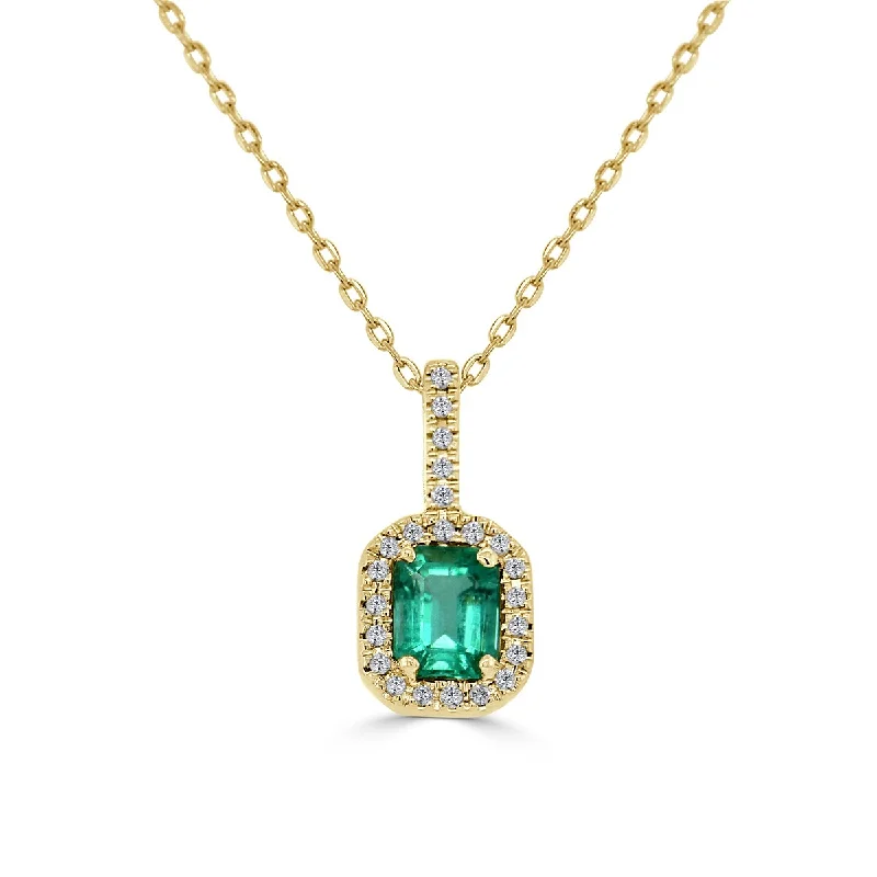 Thai style necklaces-Joelle 14k Gold Precious Gemstone & Diamond Pendant Necklace  (Sapphire, Ruby or Emerald)