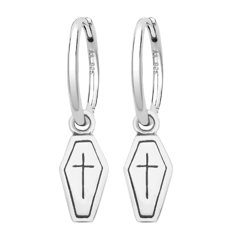 Thin threader earrings-CRYPT - Sterling Silver Hoops