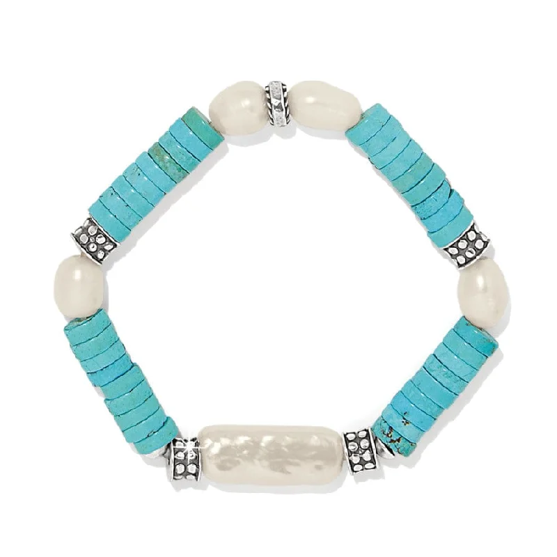 High gloss bangles-Pebble Pearl Coast Stretch Bracelet