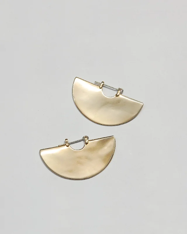 Light clay earrings-Radian Earrings in Brass