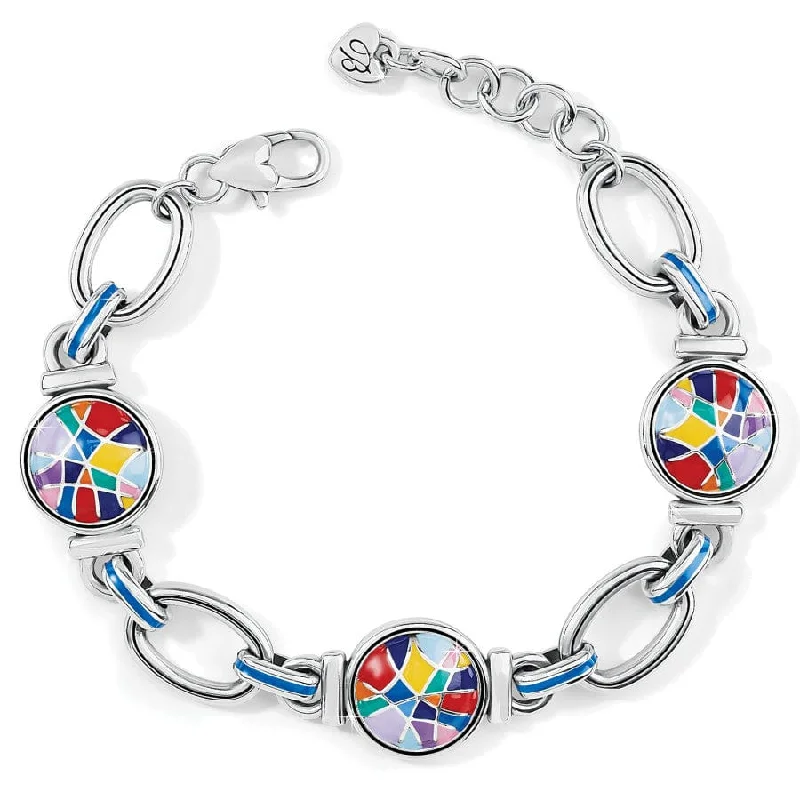 Chunky stone bangles-Colormix Link Bracelet