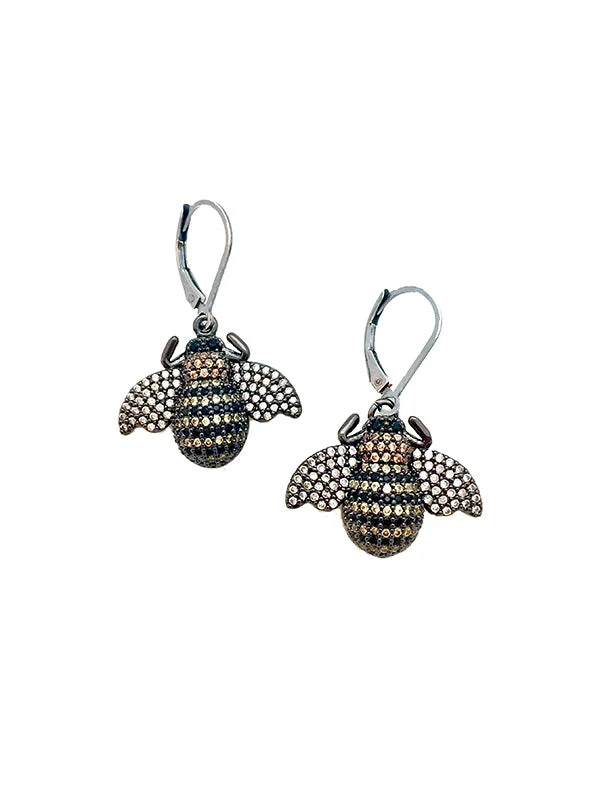 Radiant pearl earrings-Bzzzzz Bee Earrings