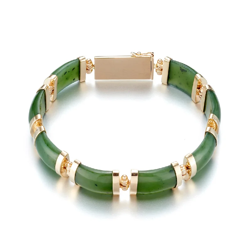 Vintage flair bangles-Josephine Bracelet in Green Nephrite Jade