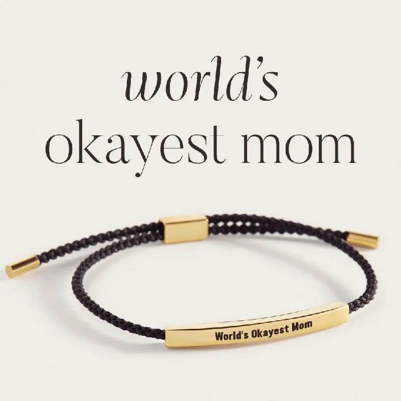 Multi-bead bangles-World's Okayest Mom Inspire Bracelet