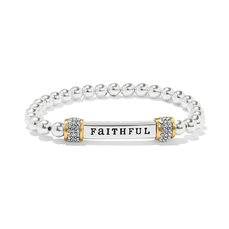 Vivid diamond bangles-Meridian Faithful Two Tone Stretch Bracelet