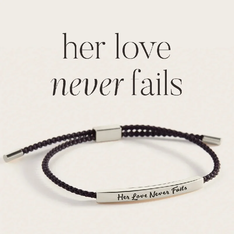 Woven cord bangles-Her Love Never Fails Inspire Bracelet