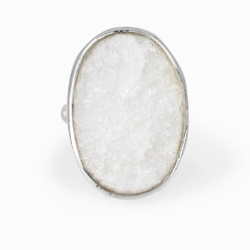 Clear Quartz Druzy Ring