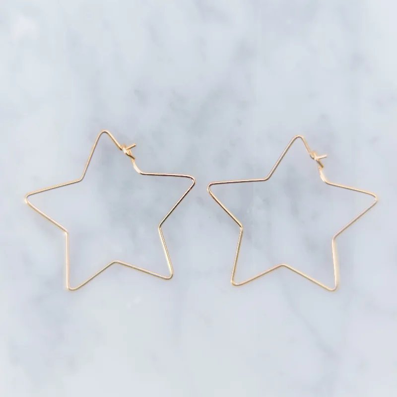 Reef knot earrings-Open Star Earrings