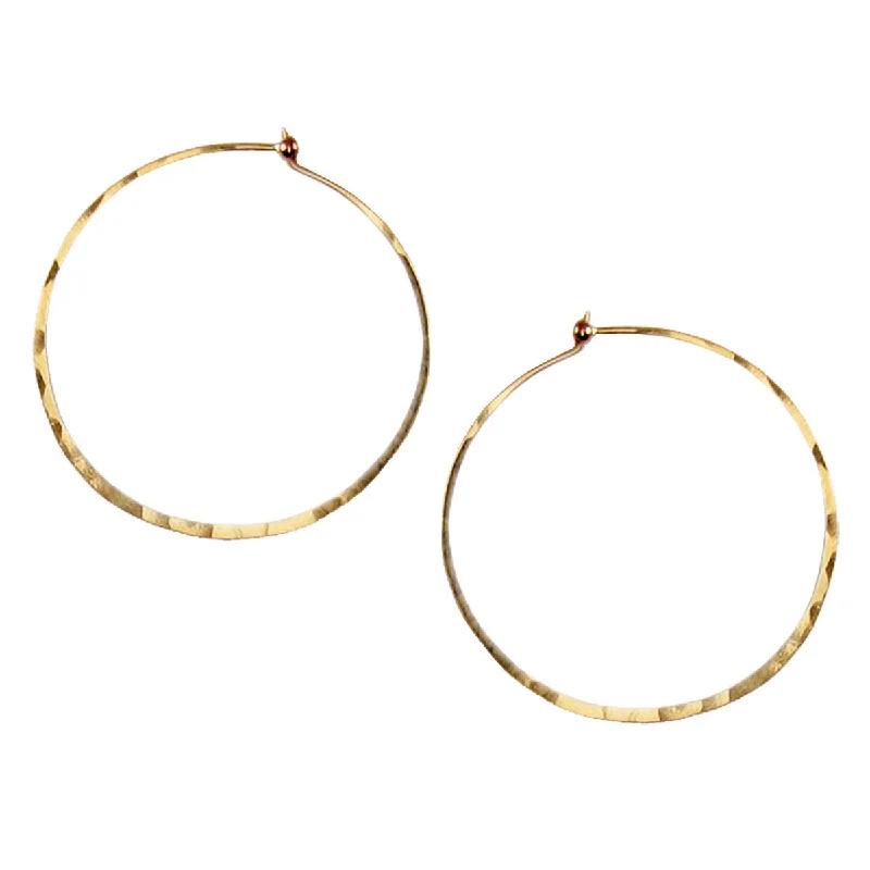 Mystic eye earrings-14k Large Thin Hammered Hoops