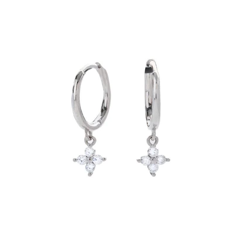 Pure gem earrings-Margot Charming Crystal Huggies- Sterling Silver