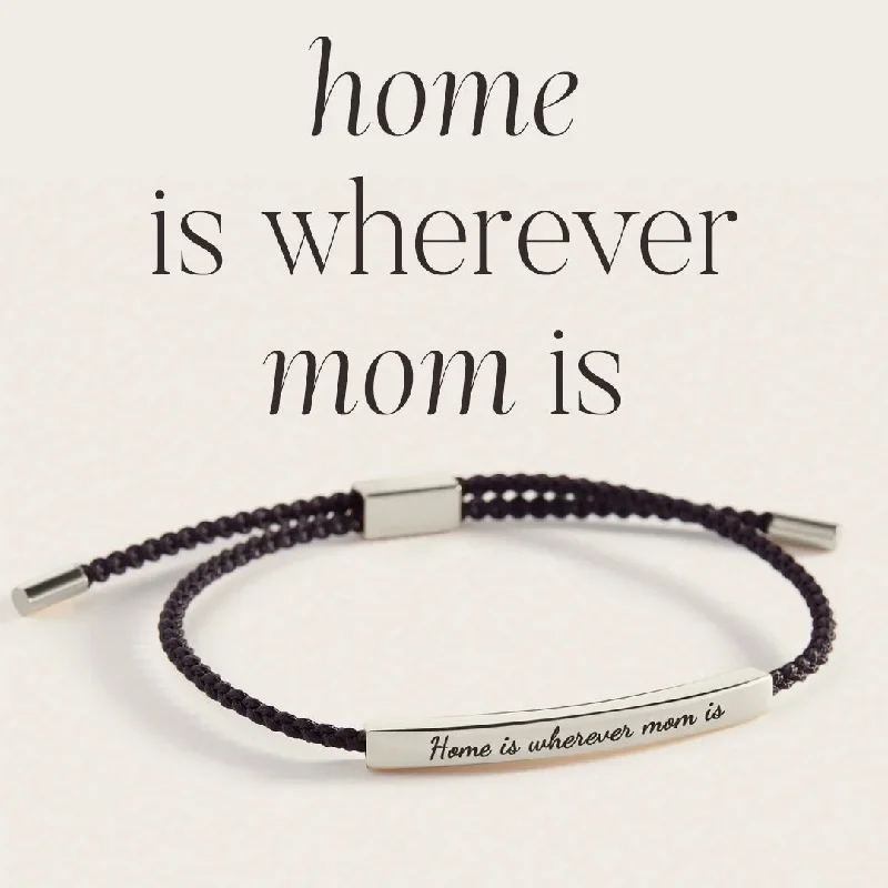 Silk cord bangles-Home is wherever mom is Inspire Bracelet