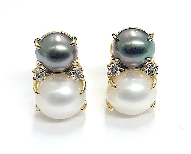 Vintage flair earrings-18Karat Medium GUM DROP™ Earrings with Pearls and Diamonds