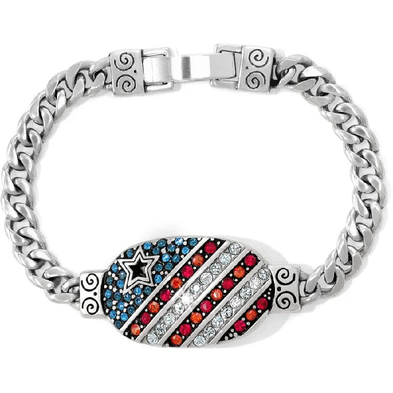 Bead charm bangles-Americana ID Bracelet