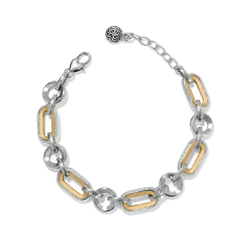 Coiled cord bangles-Medici Two Tone Link Bracelet