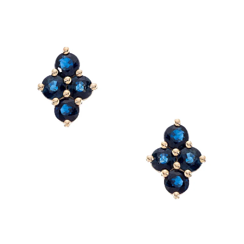 Wide bar earrings-Asher Studs Rose Gold Sapphire