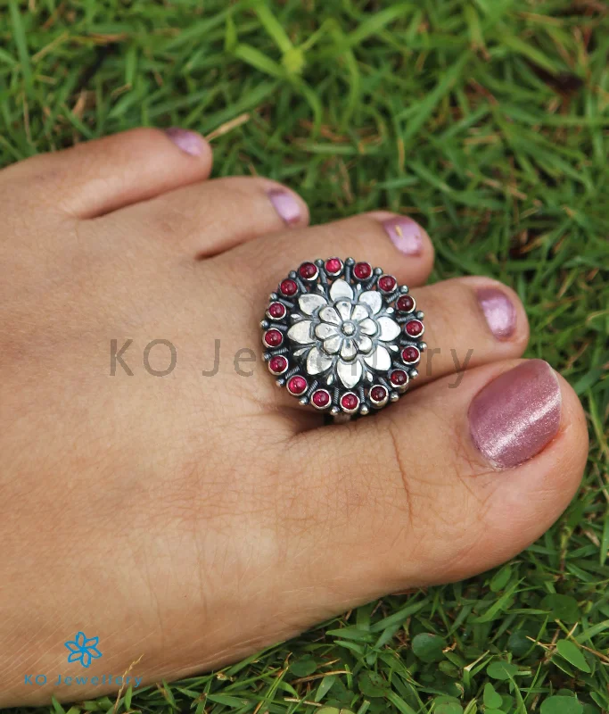 Wide band engagement rings-The Kamala Silver Toe-Rings