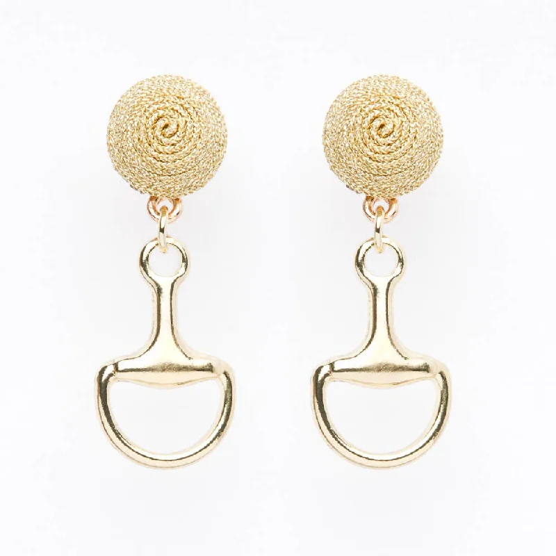 Trekker braid earrings-Bit Earrings Gold - Thread