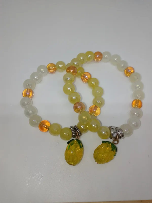 Silk cord bangles-Fruity Lemon Bracelet