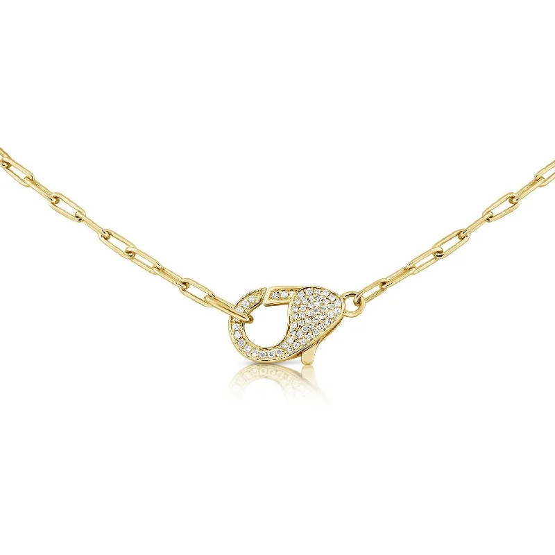 Chic art necklaces-Joelle Diamond Lobster Link 14K Yellow Gold Chain Necklace 1/8 ct