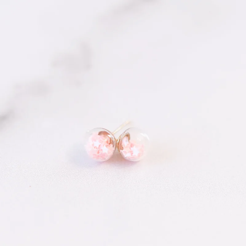 Topaz stud earrings-Light Pink | Mini Star Confetti Stud Earrings