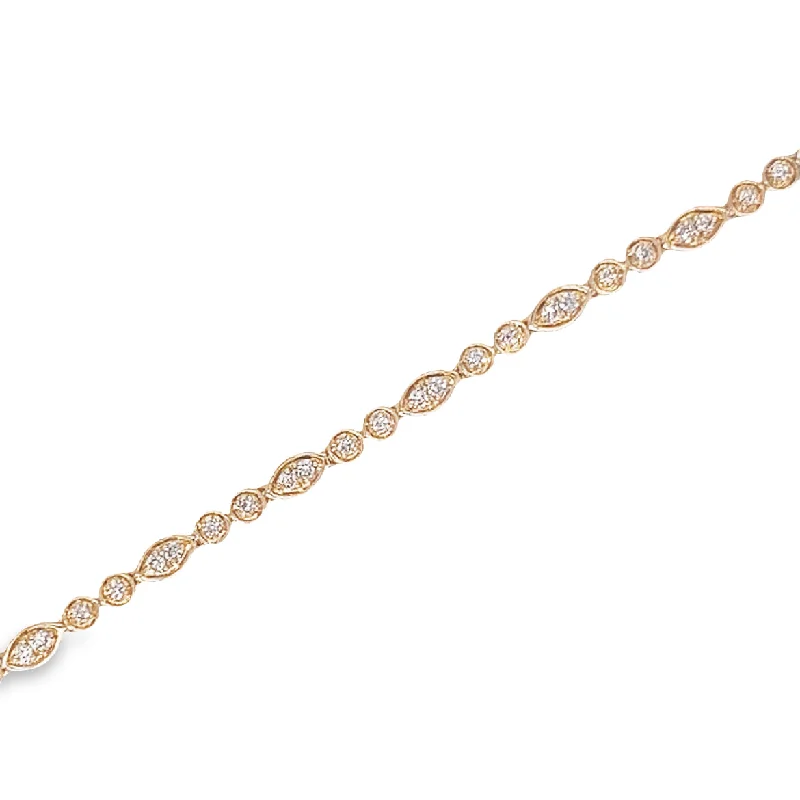 Tiny star bangles-14K Yellow Gold Petite Diamond Fashion Bracelet - .52ctw