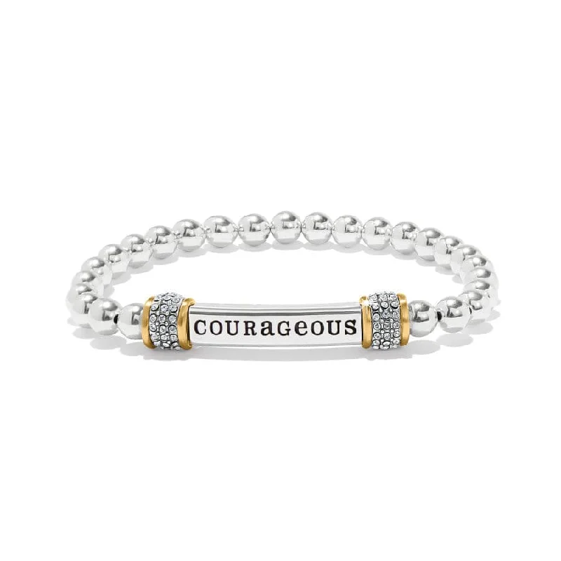 Layered chain bangles-Meridian Courageous Two Tone Stretch Bracelet