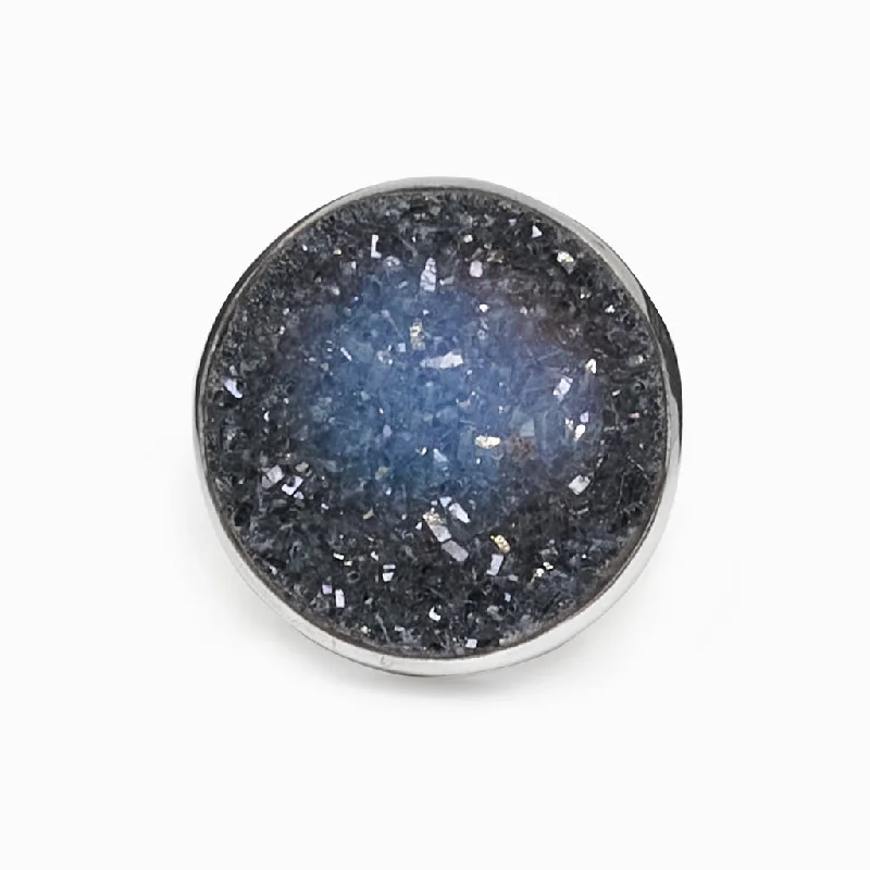 Onyx Druzy Ring