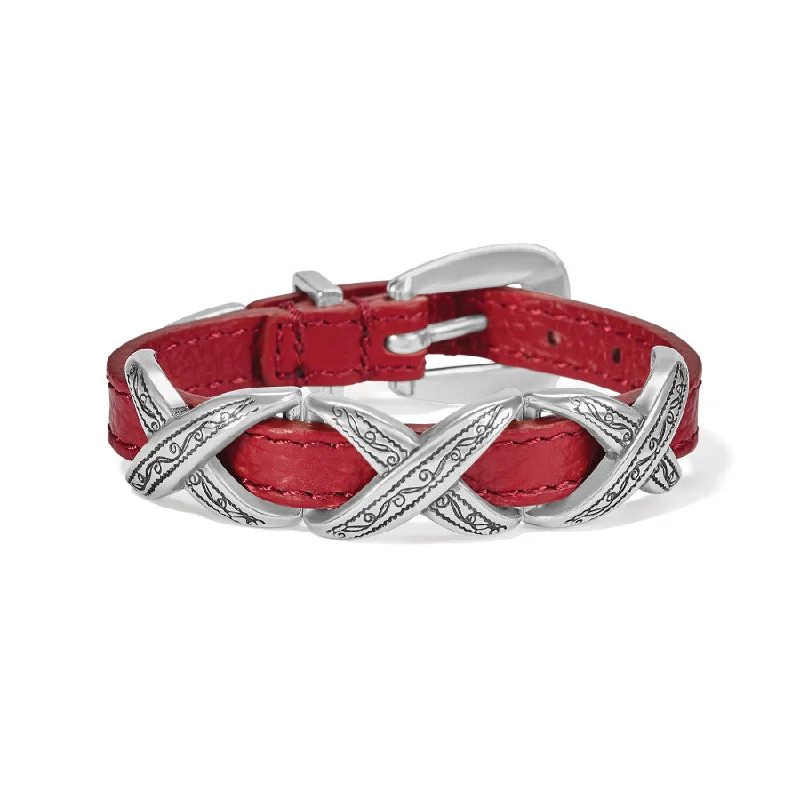 Pure crystal bangles-Kriss Kross Etched Bandit Bracelet