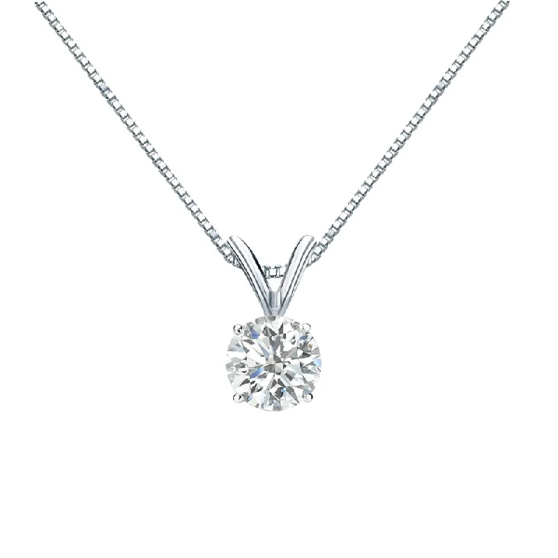 Loop knot necklaces-Auriya 1/2ctw Round Solitaire Diamond Necklace 18k Gold (H-I, SI1-SI2)