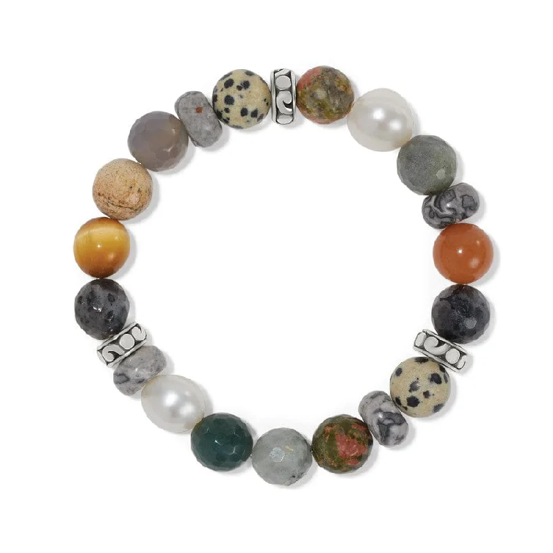 Heavy stone bangles-Contempo Desert Pearl Stretch Bracelet