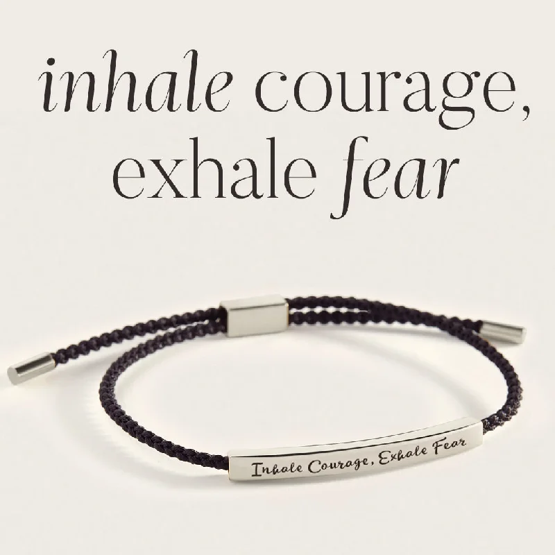 Polished bead bangles-Inhale Courage, Exhale Fear Inspire Bracelet