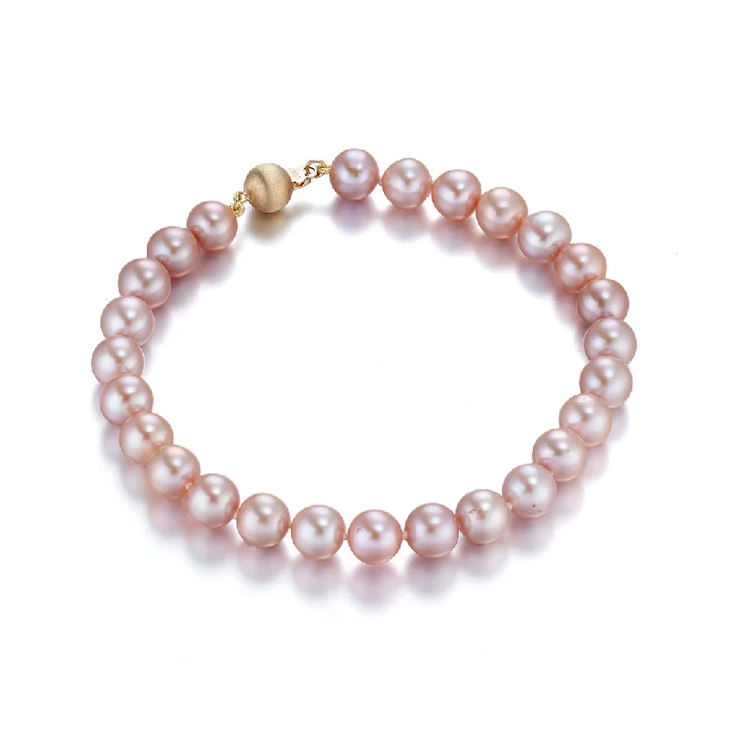 Secure clasp bangles-7mm Pink Pearl Bracelet