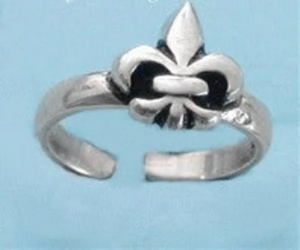 Old cameo engagement rings-Fleur De Lis Sterling Silver Toe Ring