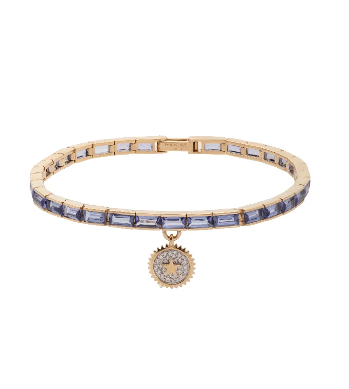 Surf theme bangles-North Star - Internal Compass : Tanzanite Baguette Bracelet