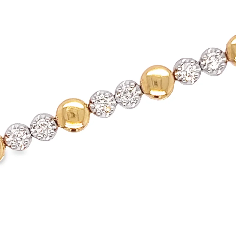 Light wood bangles-14K Tow Tone Diamond Bracelet - 1.15ctw